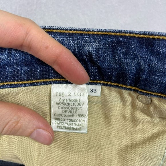 Rag & Bone Womens Distressed Dre Capri Jeans Size 33 Blue Raw Hem Deville Wash - Picture 11 of 14